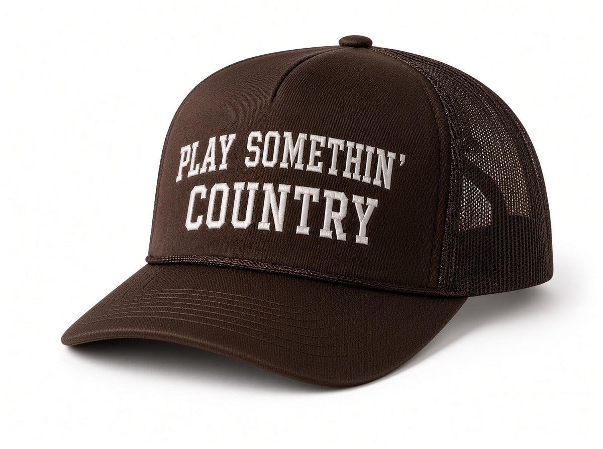 "Play Somethin' Country" Foam Trucker - Brown