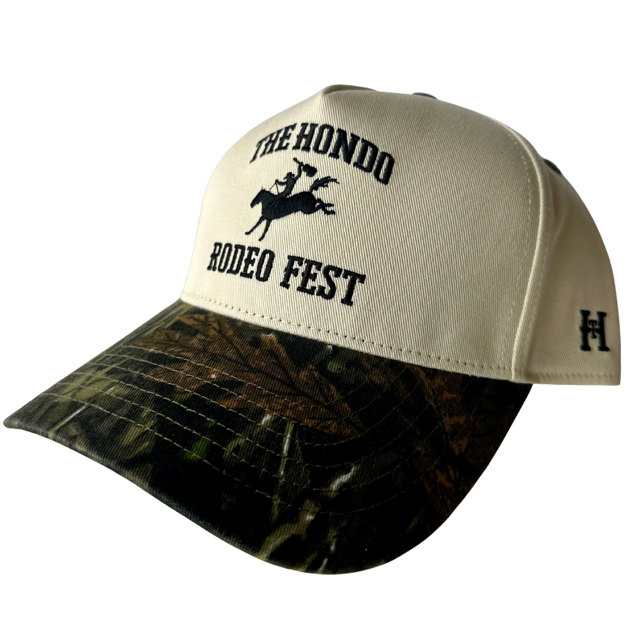 The Hondo Tan + Camo Brim Trucker Hat